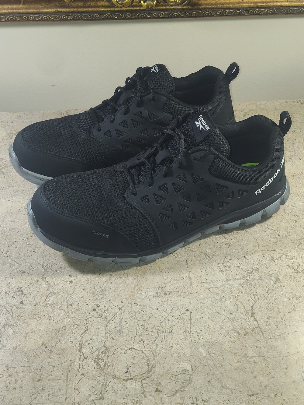 Reebok Sublite RB4041 Men's Black Athletic Work Shoes with Gray Outsole